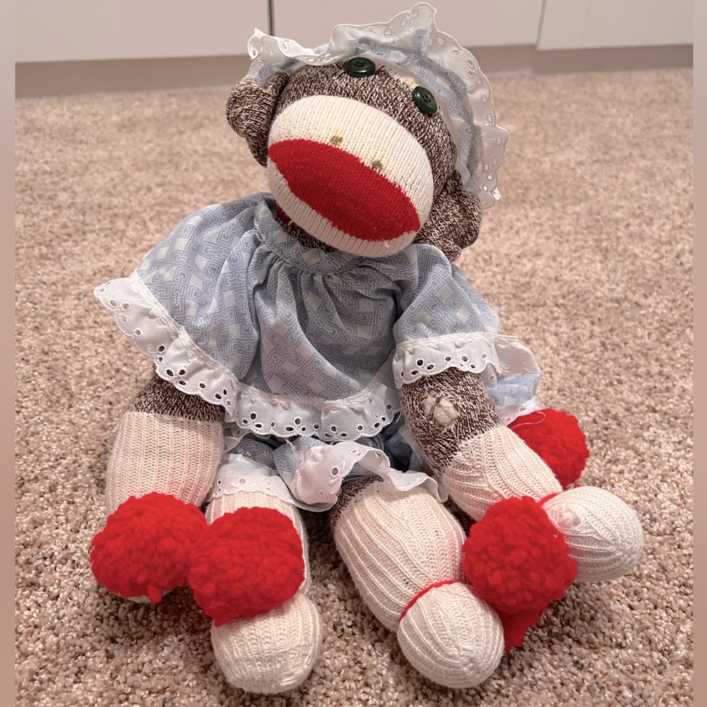 Vintage 1980’s Sock monkey plush kids toys cuddly